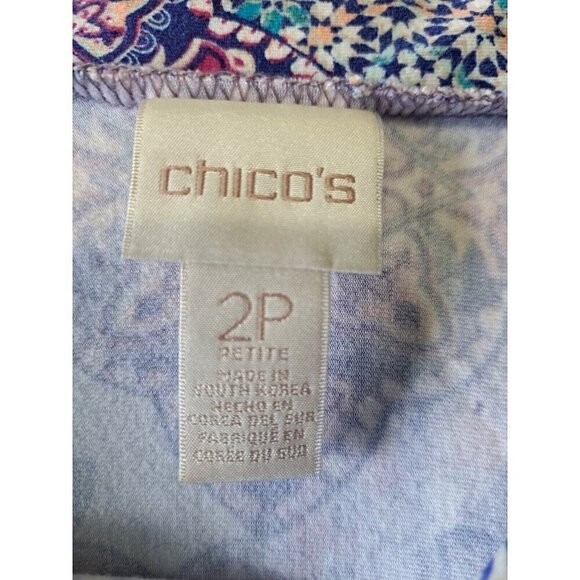 Chico's LP (2P) Multicolor Medallion Handkerchief Hem Pull-On Skirt - Picture 3 of 7